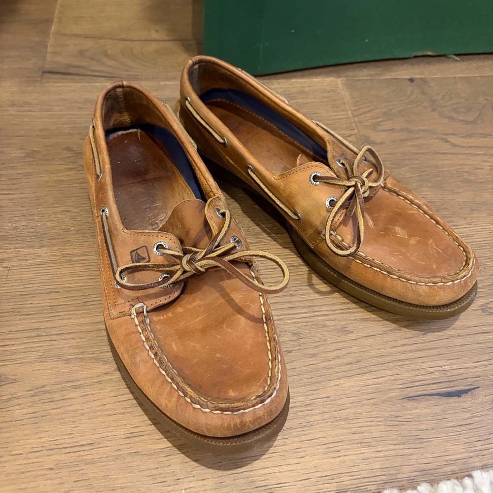 Sperry Cognac Leather Two-Eye Boat Shoes